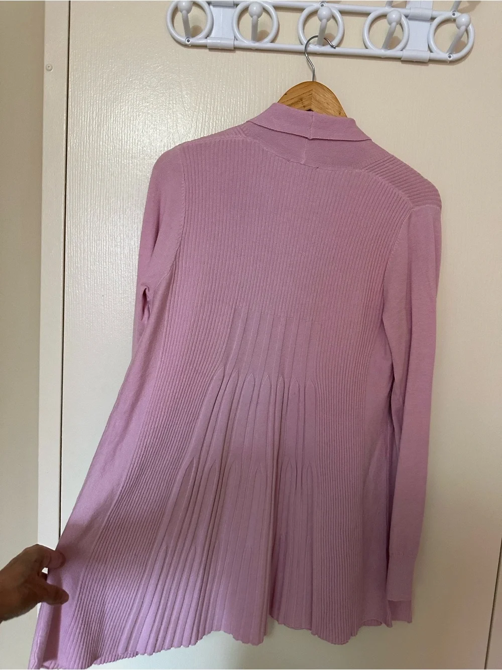 Cyrus pinkOpen-Front Ribbed Cardigan - Picture 4 of 5